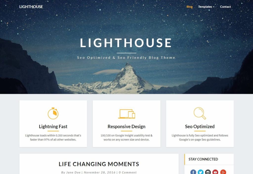 The Lighthouse Blog Theme.