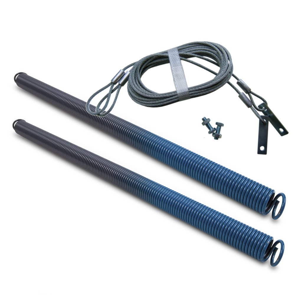 2-Pack of 140 lbs (Dark Blue) Garage Door Extension Spring, w Safety ... - 2 Pack Of 140 Lbs Dark Blue Garage Door Extension Spring W Safety Cables